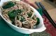 Soba noodles with spinach and mushrooms