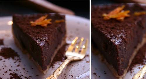 Chocolate tart apelsinų skonio (šokoladinio įdaro pyragas)